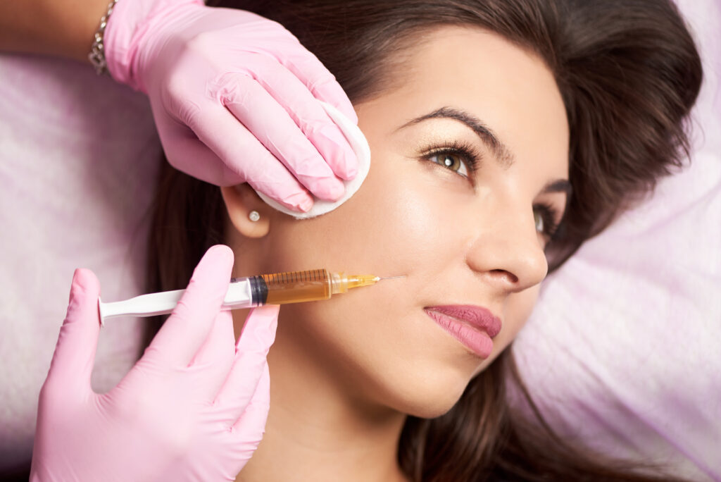 lady getting dermal injection