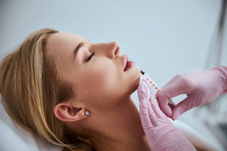 woman receiving botox injection