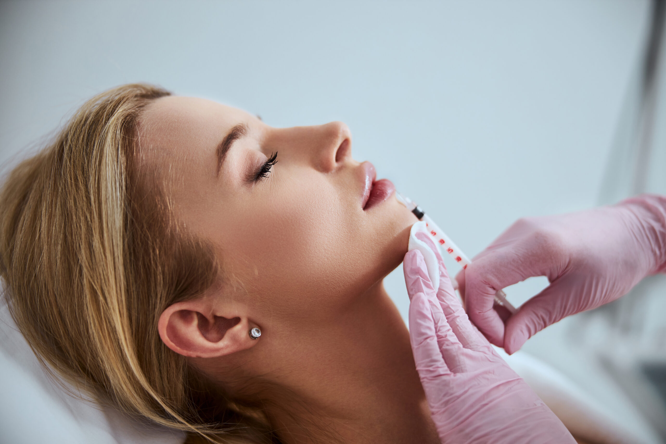 woman receiving botox injection